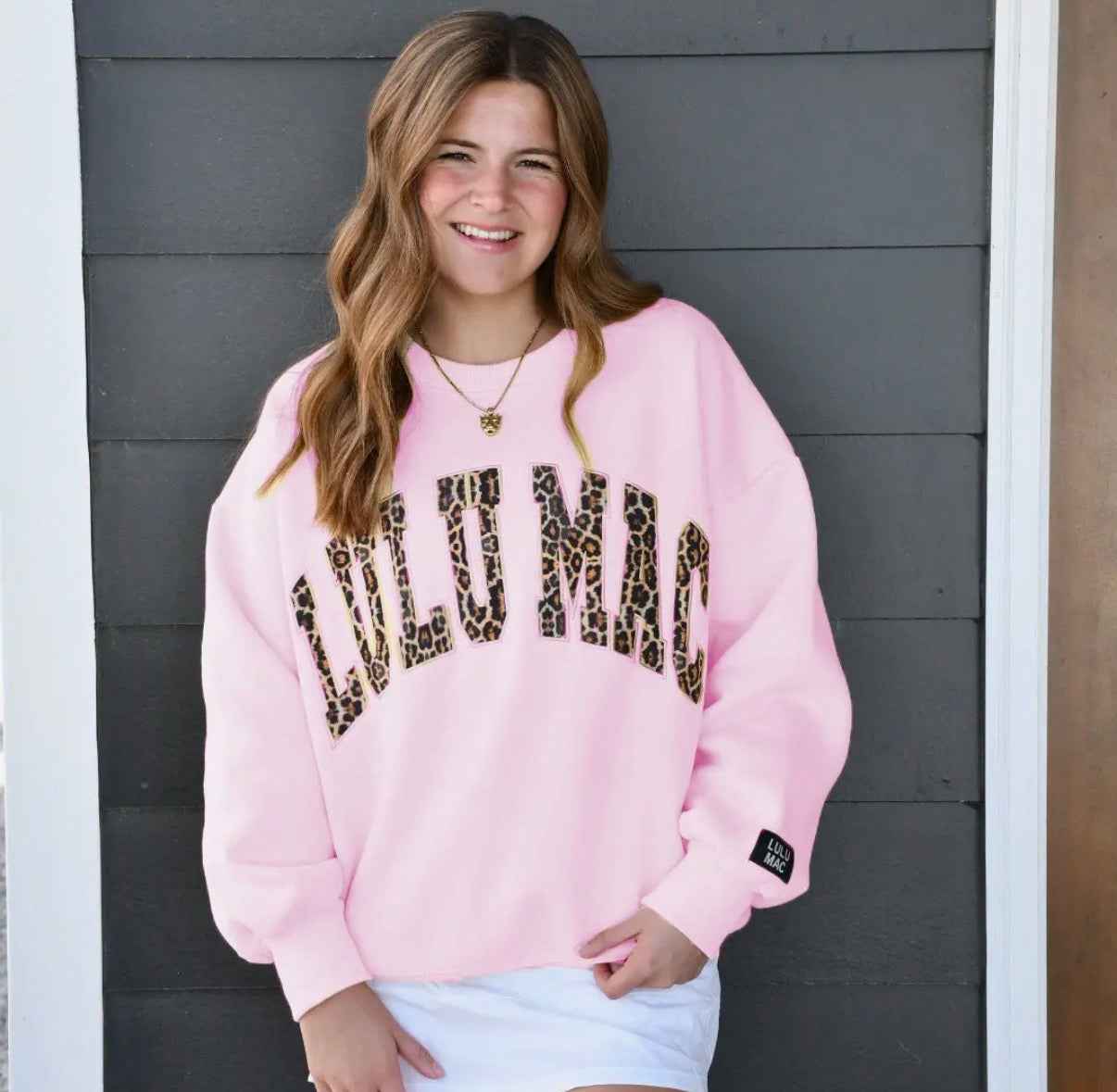 PREORDER Pink/Leopard LULU MAC Sweatshirt